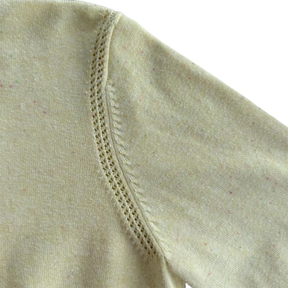 Cabi yellow cardigan sweater size Small Women’s multicolor button down lace - Picture 5 of 7